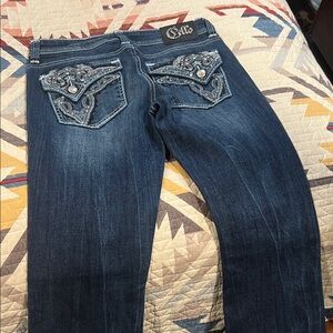Cello Jeans Women's Dark Blue Boot Cut Jeans with rhinestones